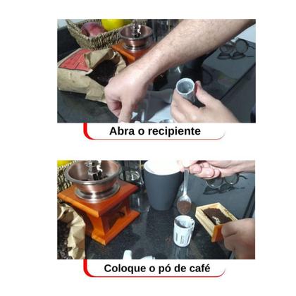 Imagem de Cafeteira Portátil Prática Filtro Inox Com Prensa Manual - Mimo Style