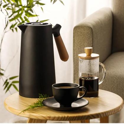 Imagem de Cafeteira Prensa Francesa de Vidro com Tampa de Bambu 400ml
