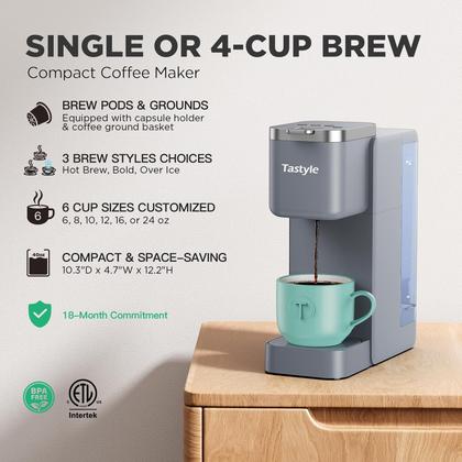 Imagem de Cafeteira Tastyle Single Serve para Cápsulas K e Café Moído 1,2L