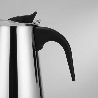 Imagem de Cafeteira Tipo Italiana Aço Inox 9 Xícaras Expresso Café Moka Com Pegador Manual Premium