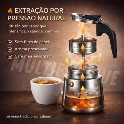 Imagem de Cafeteira Tipo Italiana para 4 xicaras 200ml - Inox