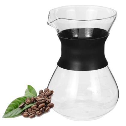 Imagem de Cafeteira Vidro Borossilicato 400ml Filtro Aço Inox Silicone