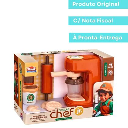 Imagem de Cafeteria Brinquedo Com Luz, Som Cafeteira De Faz De Conta Para Crianças Brincarem de Empreender ou De Cozinha - Usual