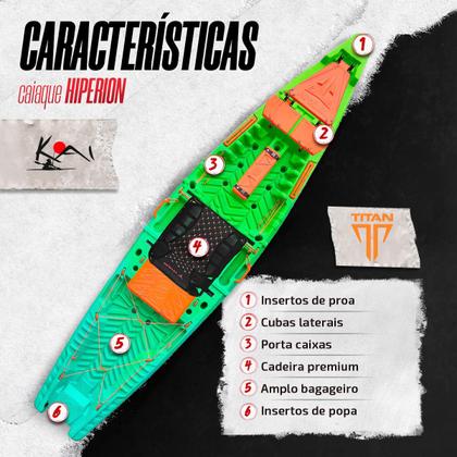 Imagem de Caiaque Hiperion Com Remo e Cadeira Titan