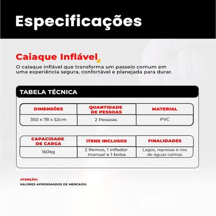 Imagem de Caiaque Inflável Duplo 160kg Remos Bomba Zray St Croix 360
