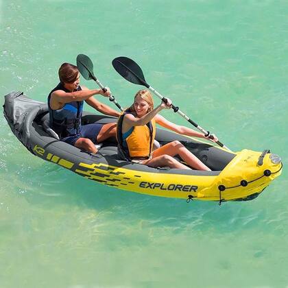 Imagem de Caiaque Inflável Explorer K2 Com Remos E Bomba Intex Canoa