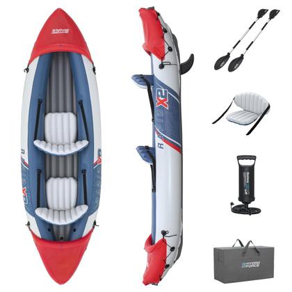 Imagem de Caiaque Inflável p/ 2 pessoas Lite-Rapid X2 + 2 Remos + Bomba de Ar Bestway 65077
