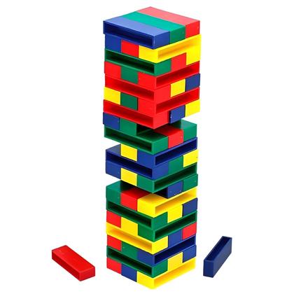 Imagem de Caiu perdeu pro 45 peças roleta jenga colorido jogo infantil