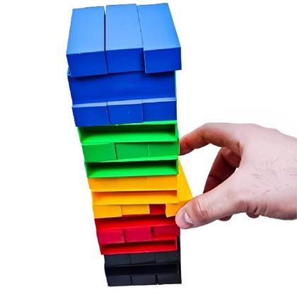 Imagem de Caiu perdeu pro 45 peças roleta jenga colorido jogo infantil