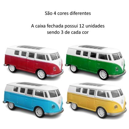 Imagem de Caixa 12 Carrinho Ferro Perua Volks Fricção Revender Atacado