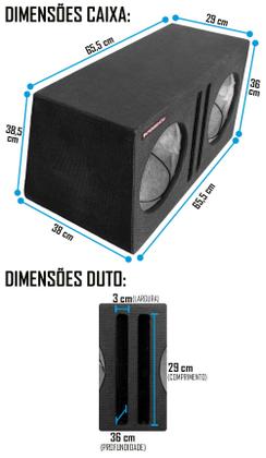 Imagem de Caixa 2 Subwoofer 10" Polegadas Regency Duto Reto