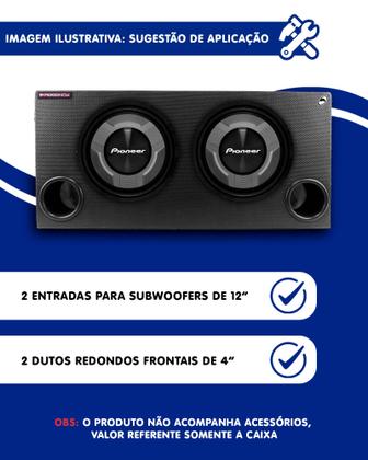 Imagem de Caixa 2 Subwoofer 12" com 2 Duto 4" 100 Litros Regency