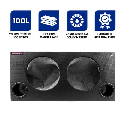Imagem de Caixa 2 Subwoofer 12" com 2 Duto 4" 100 Litros Regency