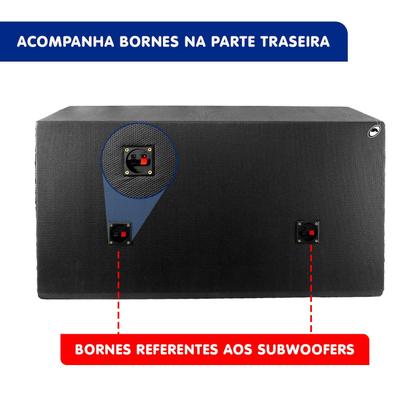 Imagem de Caixa 2 Subwoofer 12" com 2 Duto 4" 100 Litros Regency