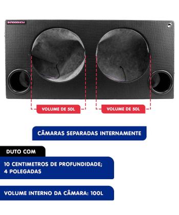 Imagem de Caixa 2 Subwoofer 12" com 2 Duto 4" 100 Litros Regency