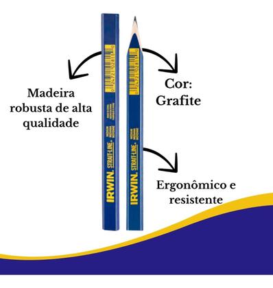 Imagem de Caixa 30 Lápis Carpinteiro Azul Marceneiro Pedreiro Irwin