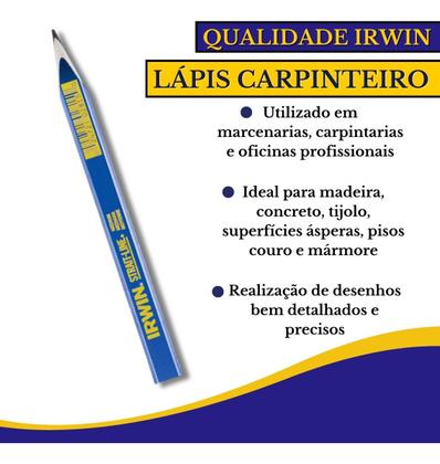 Imagem de Caixa 30 Lápis Carpinteiro Azul Marceneiro Pedreiro Irwin