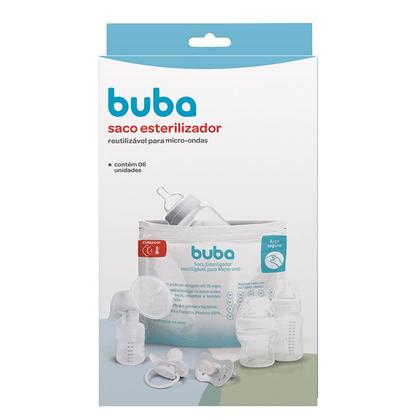 Imagem de Caixa 6 Sacos Esterilizadores Mamadeira e Chupeta Microondas Reutilizavel Buba