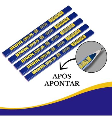 Imagem de Caixa 60 Lápis Carpinteiro Azul Marceneiro Pedreiro Irwin