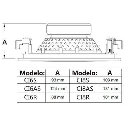 Imagem de Caixa Acústica de Embutir JBL CI8S Plus Arandela Quadrada 200W