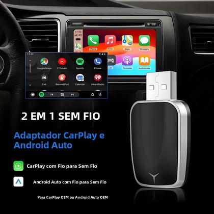 Caixa AI Wireless Carplay 2 Em 1, Android Auto, Plug And Play