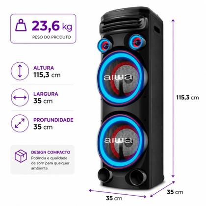 Imagem de Caixa Amplificada Aiwa AWS-T2W 2300W Bluetooth
