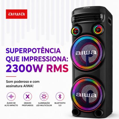 Imagem de Caixa Amplificada Aiwa AWS-T2W 2300W Bluetooth