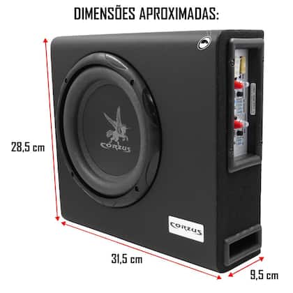 Imagem de Caixa Amplificada Automotiva Corzus CXMS 303 Mini Slim 3 Canais 350 W RMS