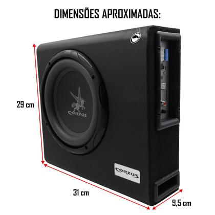 Imagem de Caixa Amplificada Automotiva Mini Slim CXMS 200 8'' Polegadas 200W Corzus