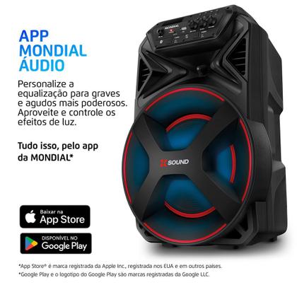 Imagem de Caixa Amplificada Xsound Mondial Preto 300W RMS Bivolt - CM-300-N