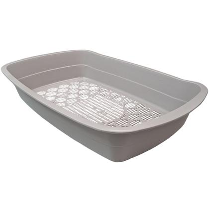 Imagem de Caixa Areia Banheiro Small Lilás Higiênico Sanitário Gato Peneira 2 Bandejas Pequeno Plástico Mec Pet