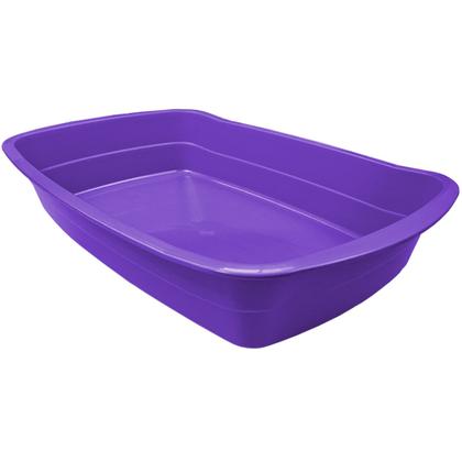 Imagem de Caixa Areia Banheiro Small Lilás Higiênico Sanitário Gato Peneira 2 Bandejas Pequeno Plástico Mec Pet