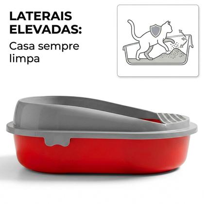 Imagem de Caixa Areia Para Gatos Aberta Higiênica Smart Com Arco Removível Para Casas