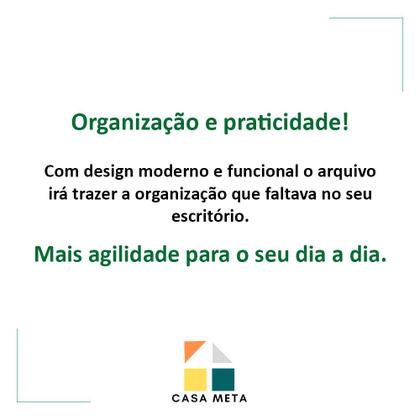 Imagem de Caixa Arquivo Móvel Estreito Preto Para Pastas Suspensas