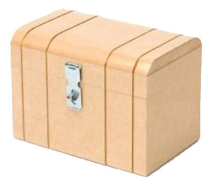 Imagem de Caixa Baú Madeira Mdf Natural Com Cadeado Artesanatos