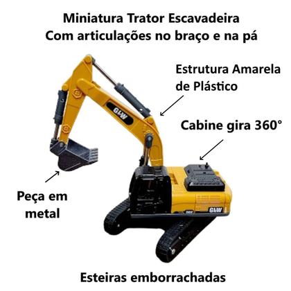 Imagem de Caixa c/8 Carrinhos Escavadeira 1:64 Realista Atacado Revenda Lembrança Festa