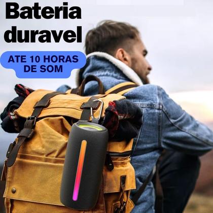 Imagem de Caixa Caixinha De Som Portátil Bluetooth 5.1 Potente Ipx6 Tws Led