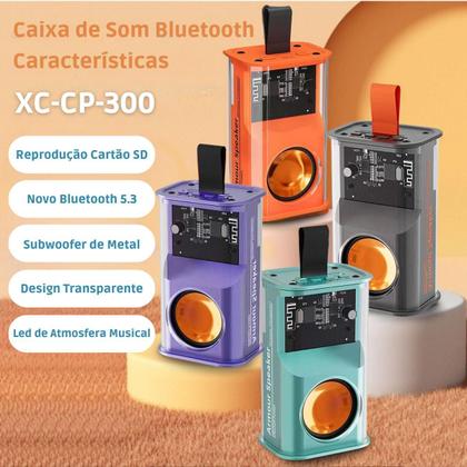 Imagem de Caixa Caixinha De Som Portátil Recarregável Bluetooth 5w Rgb
