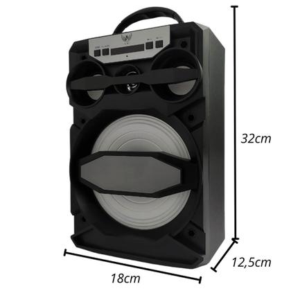 Imagem de Caixa Caixinha De Som Via Bluetooth Potente Portátil Pendrive Cartão Sd Led Mp3 Fm Aux Recarregável