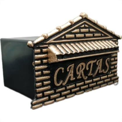 Imagem de Caixa Carta Real Plastico Casinha N04 Ouro Media 10