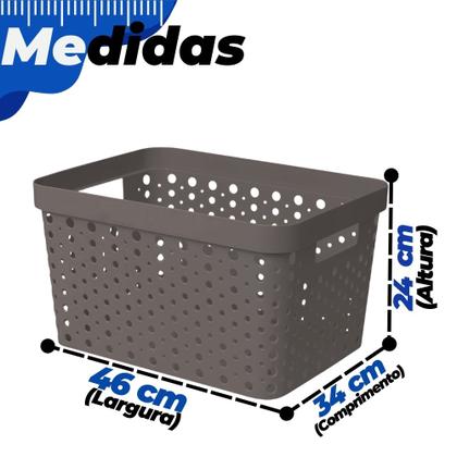 Imagem de Caixa Cesto Organizador Multiuso Rattan S/ Tampa 33 Litros (46x34x24)