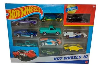 Caixa Com 10 Carrinhos Hot Wheels Sortidos - Mattel C/1 Raro