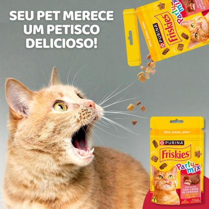 Imagem de Caixa Com 15 Petisco De Gato Purina Friskies Sabor Carne Para Todos Tamanho 40g