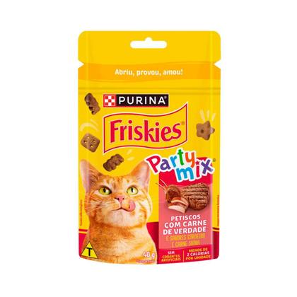 Imagem de Caixa Com 15 Petisco De Gato Purina Friskies Sabor Carne Para Todos Tamanho 40g