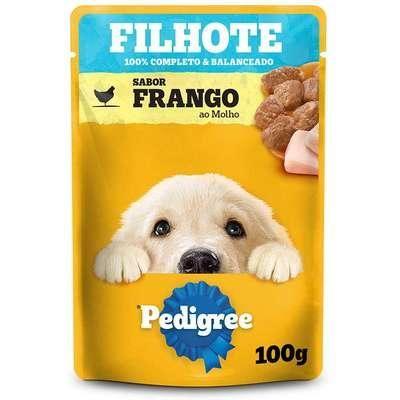 Imagem de Caixa com 18 Sachê Pedigree para cães filhotes sabor frango ao molho 100g.