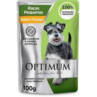 Imagem de Caixa com 18 Sachês Optimum cães adultos de raças pequenas frango 100g