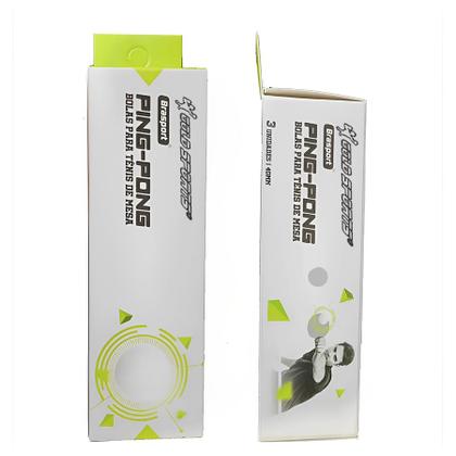 Imagem de Caixa Com 3 Bolas Para Tênis De Mesa  Gold Sports  Brasport  3 Estrelas - Branco