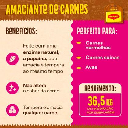 Imagem de Caixa com 6 Amaciante Carnes Profissional Tempero Maggi 1,1kg Original