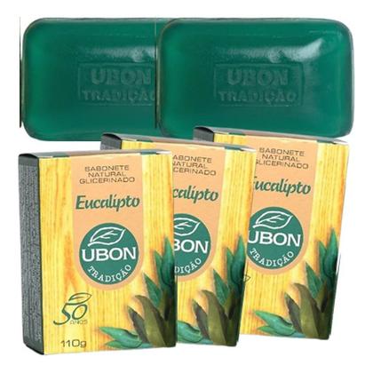 Imagem de Caixa com 60 Sabonetes Eucalipto Sauna Ubon naturais Glicerinados 100g com emolientes e umectantes