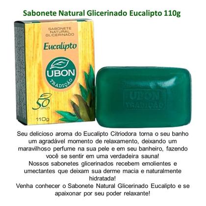Imagem de Caixa com 60 Sabonetes Eucalipto Sauna Ubon naturais Glicerinados 100g com emolientes e umectantes